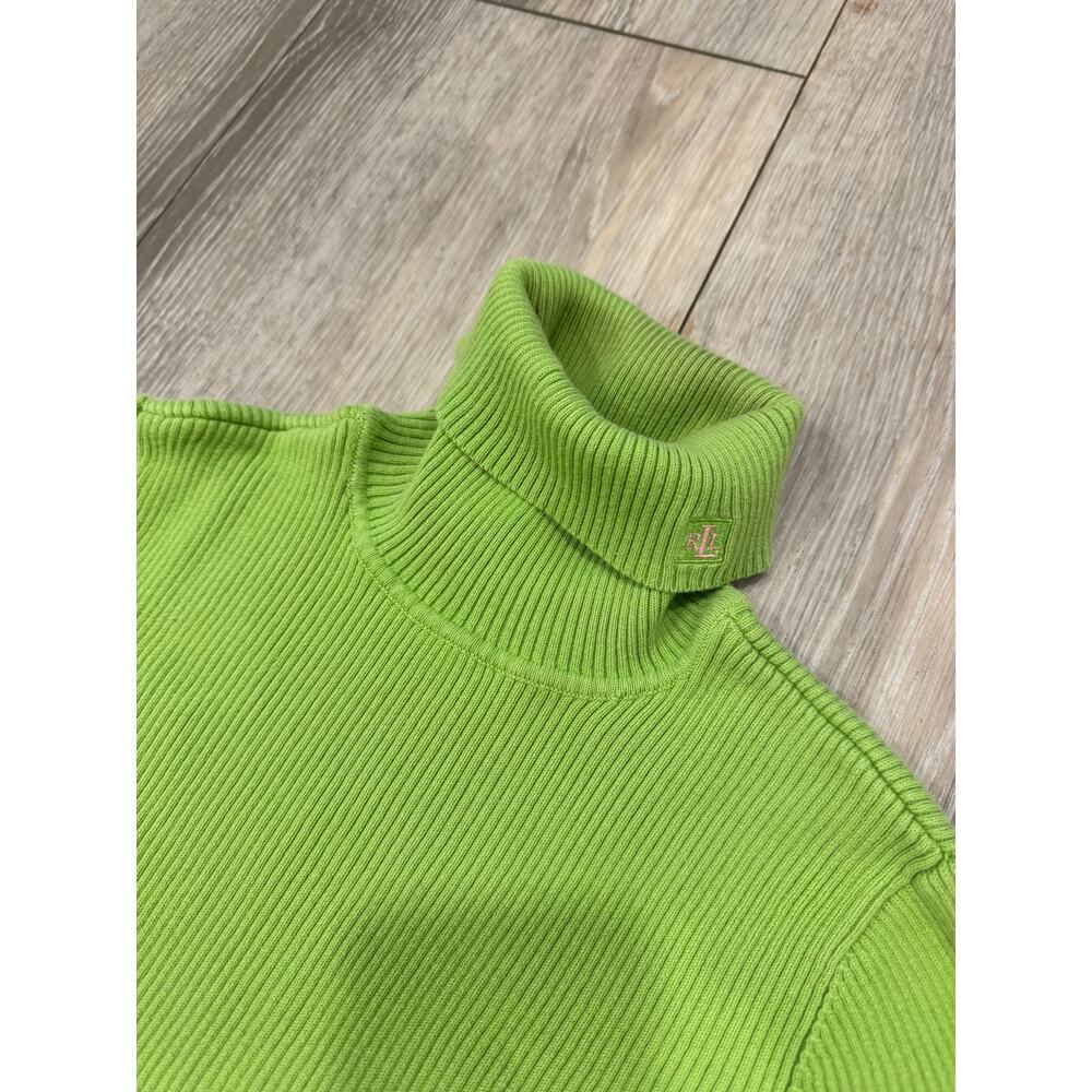 Lauren Ralph Lauren Vintage Green Cotton Turtle neck - Picture 3 of 7